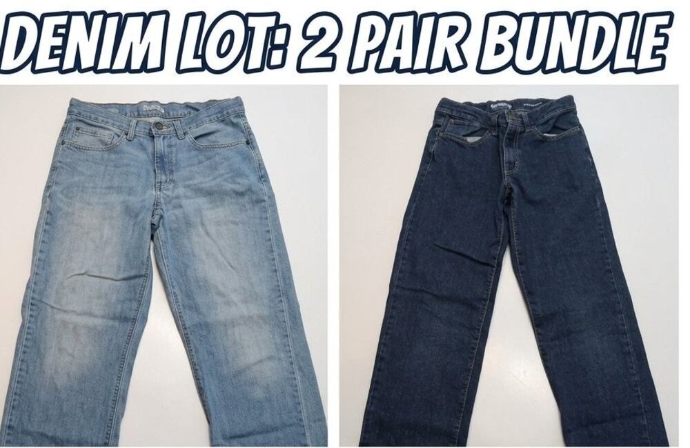 2 Pairs Sonoma Boys Size 14 Blue Jeans Straight Stretch Adjustable Waist